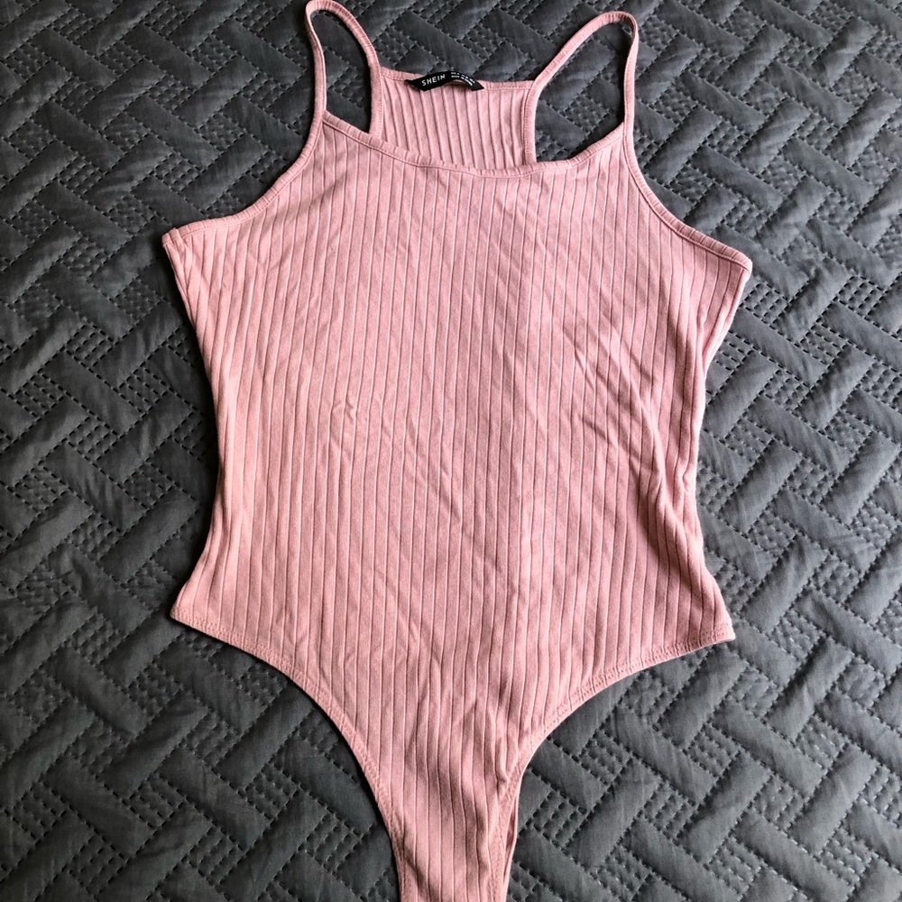 SHEIN Ribbed Racerback Bodysuit - Picture 2 of 4